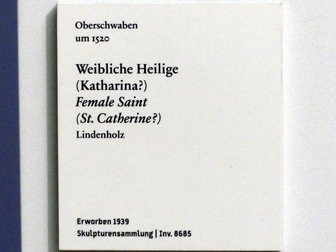 Weibliche Heilige (Katharina?), Berlin, Bode-Museum, Saal 215, um 1520, Bild 4/4