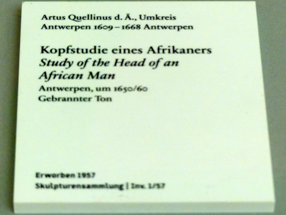 Artus Quellinus der Ältere (Umkreis) (1645–1659), Kopfstudie eines Afrikaners, Berlin, Bode-Museum, Saal 217, um 1650–1660, Bild 2/2