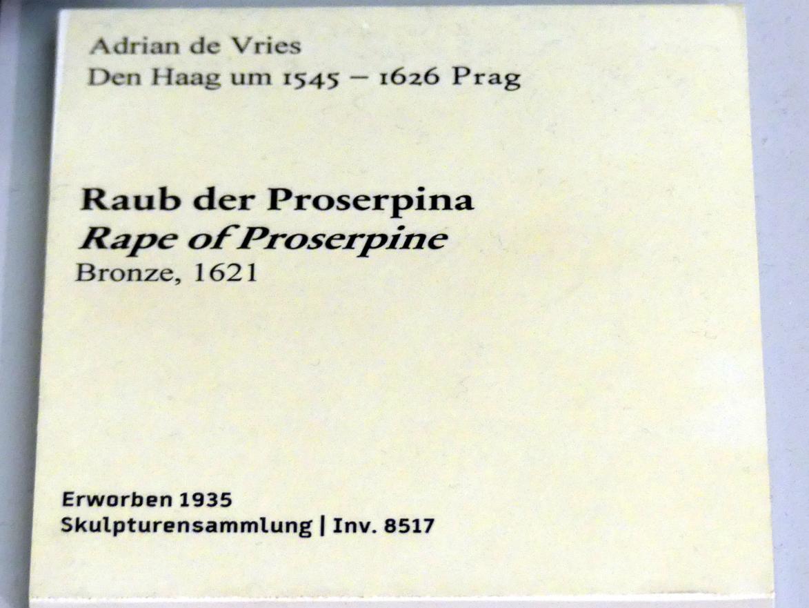 Adriaen de Vries (1587–1621), Raub der Proserpina, Berlin, Bode-Museum, Saal 217, 1621, Bild 3/3