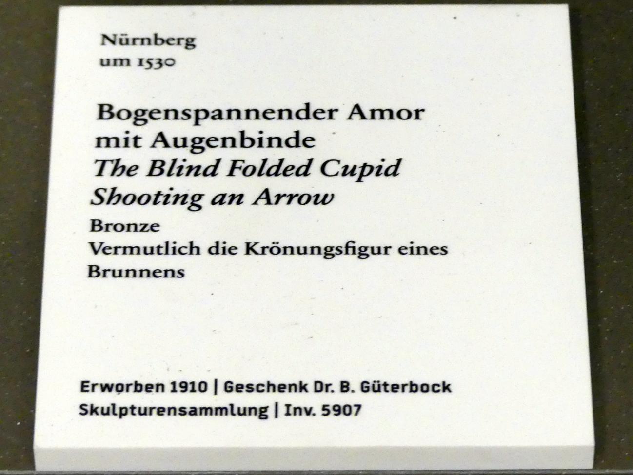 Bogenspannender Amor mit Augenbinde, Berlin, Bode-Museum, Saal 218, um 1530, Bild 2/2