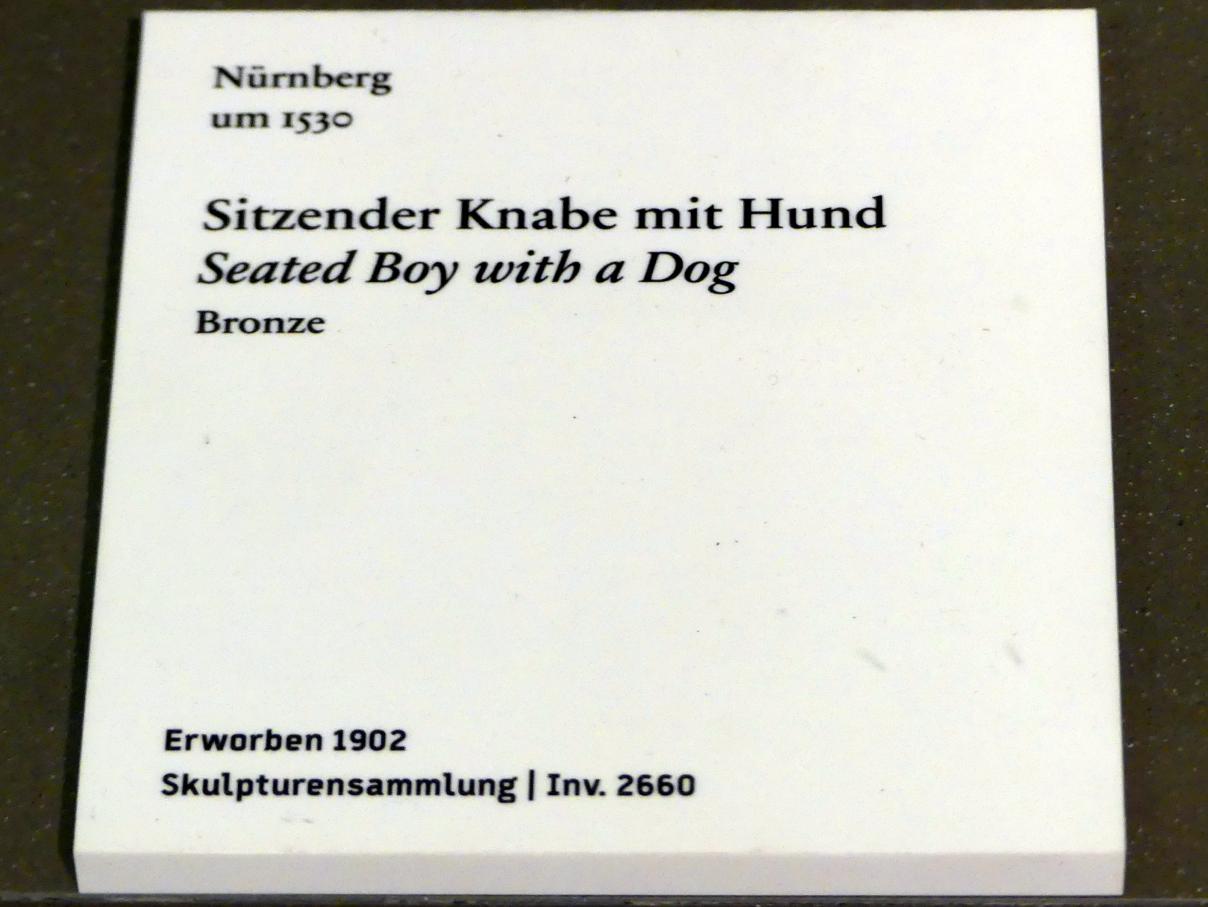 Sitzender Knabe mit Hund, Berlin, Bode-Museum, Saal 218, um 1530, Bild 2/2