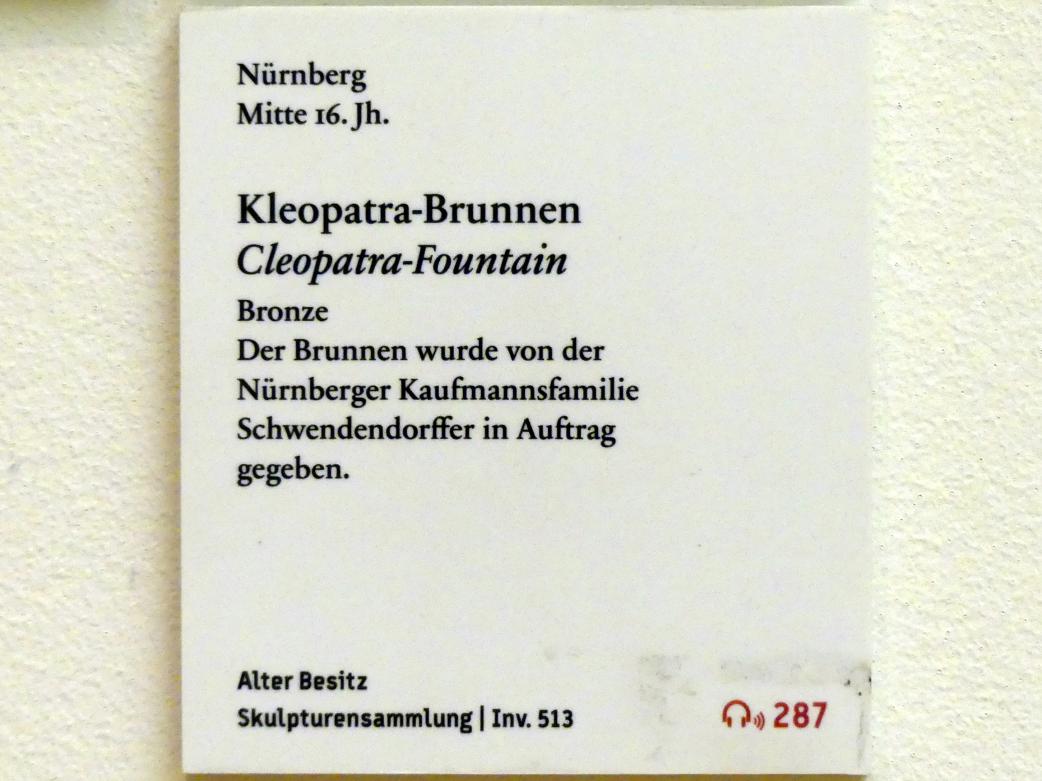 Kleopatra-Brunnen, Berlin, Bode-Museum, Saal 218, Mitte 16. Jhd., Bild 4/4