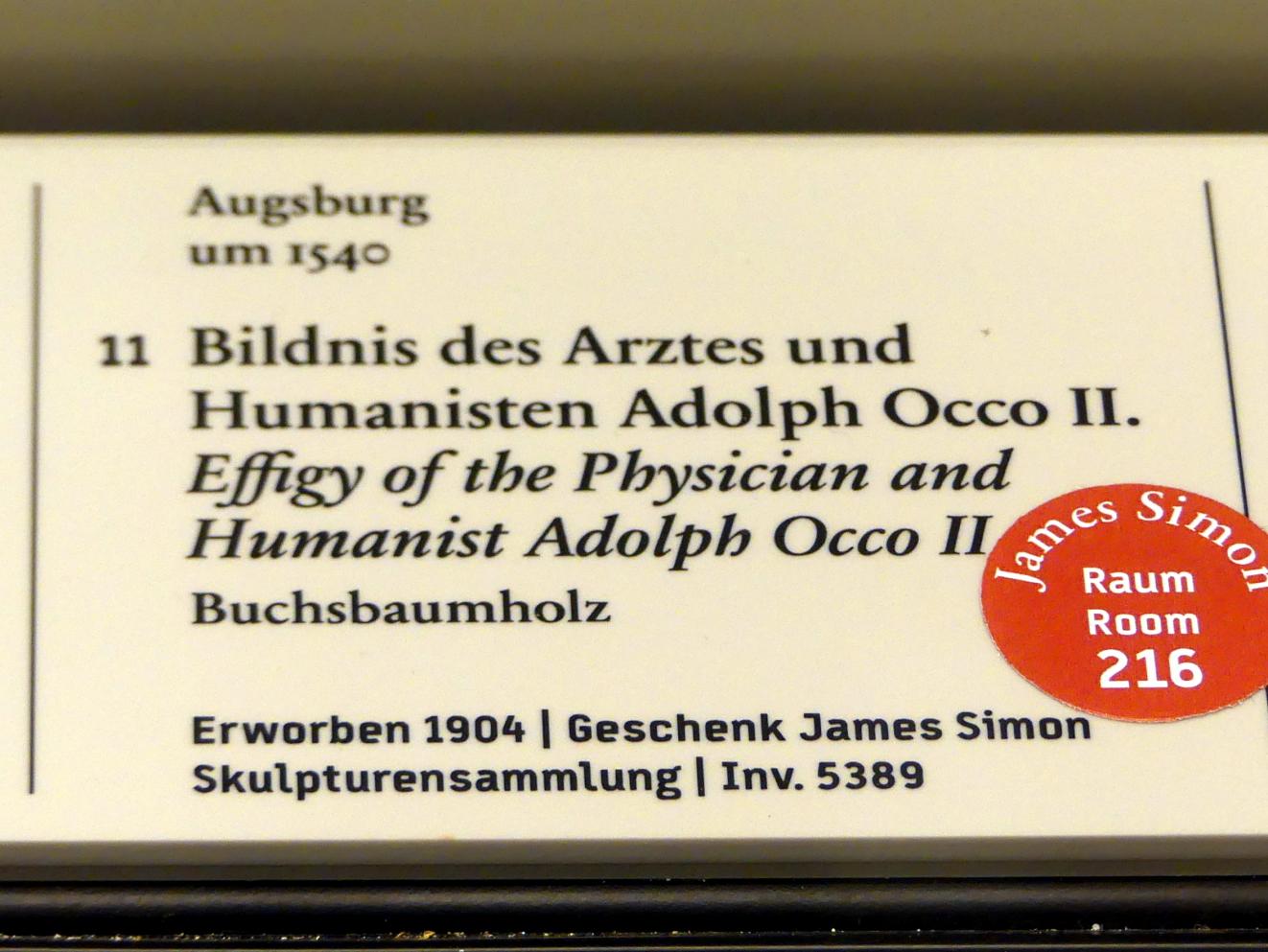 Bildnis des Arztes und Humanisten Adolph Occo II., Berlin, Bode-Museum, Saal 221, um 1540, Bild 2/2
