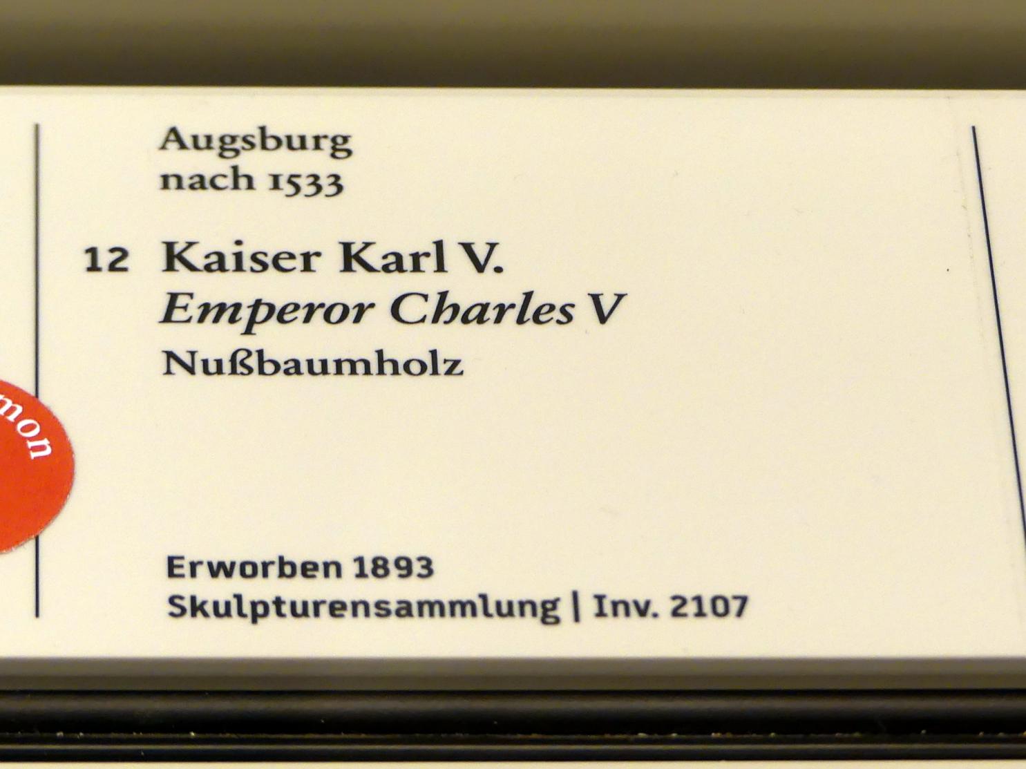 Kaiser Karl V., Berlin, Bode-Museum, Saal 221, nach 1533, Bild 2/2