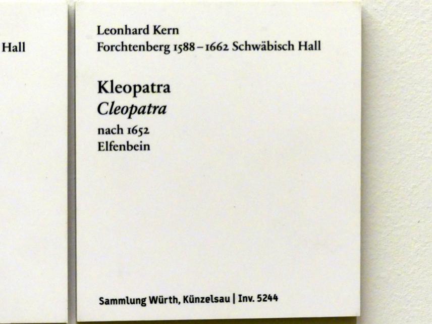 Leonhard Kern (1615–1653), Kleopatra, Berlin, Bode-Museum, Saal 222, nach 1652, Bild 2/2