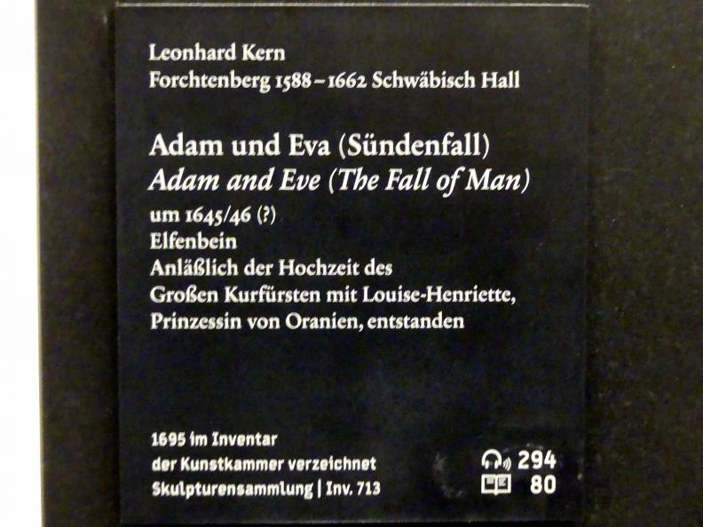Leonhard Kern (1615–1653), Adam und Eva (Sündenfall), Berlin, Bode-Museum, Saal 223, um 1645–1646, Bild 2/2