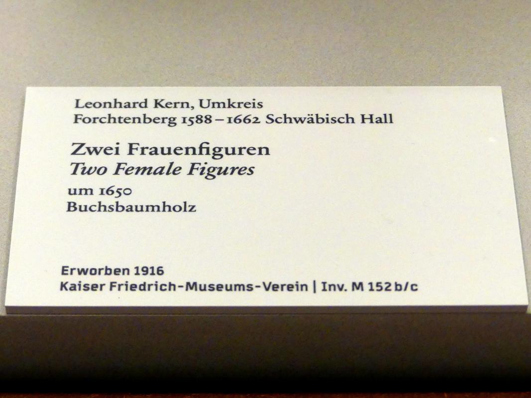 Leonhard Kern (Umkreis) (1650), Zwei Frauenfiguren, Berlin, Bode-Museum, Saal 223, um 1650, Bild 3/3