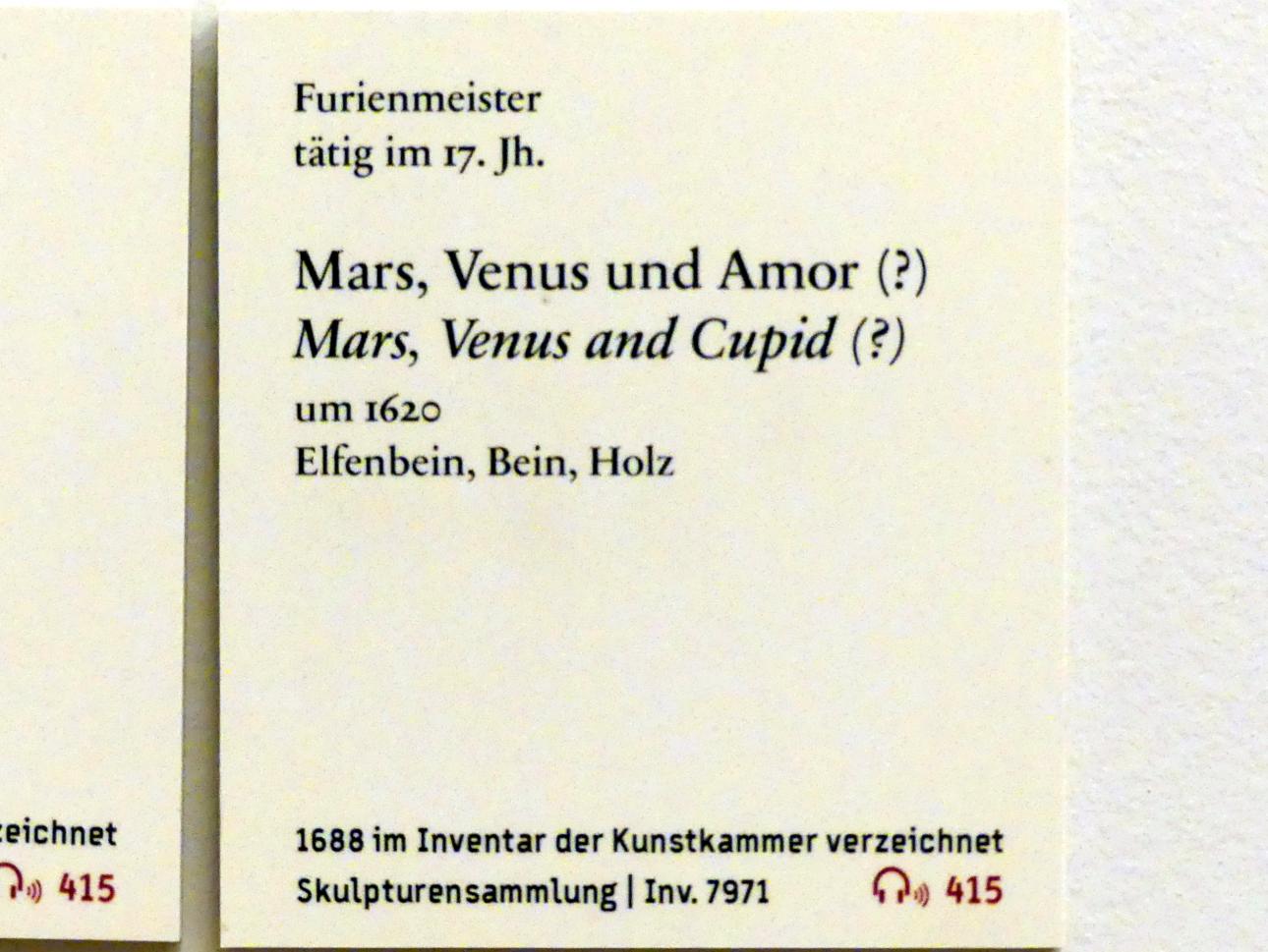 Furienmeister (1612–1620), Mars, Venus und Amor (?), Berlin, Bode-Museum, Saal 223, um 1620, Bild 2/2