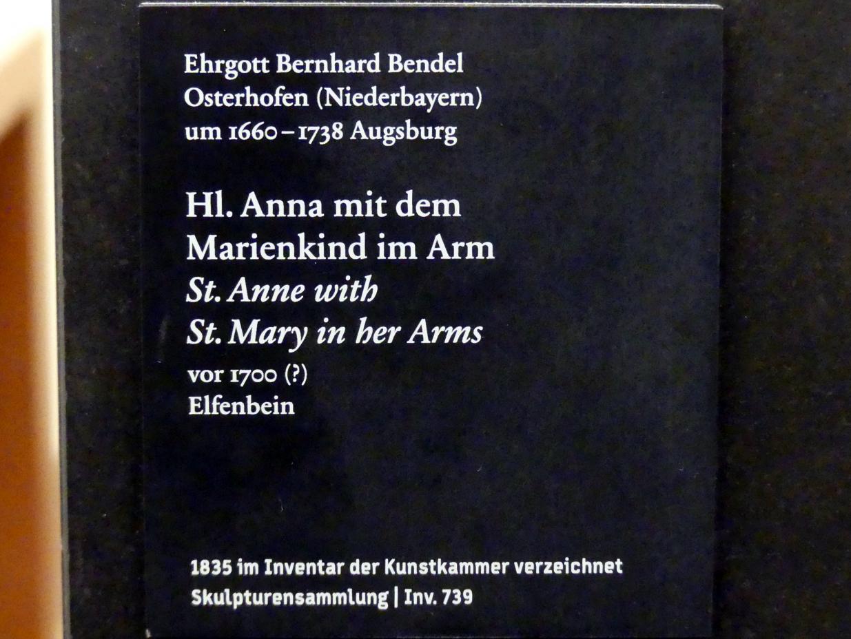 Ehrgott Bernhard Bendl (1690–1730), Hl. Anna mit dem Marienkind im Arm, Berlin, Bode-Museum, Saal 223, vor 1700, Bild 3/3