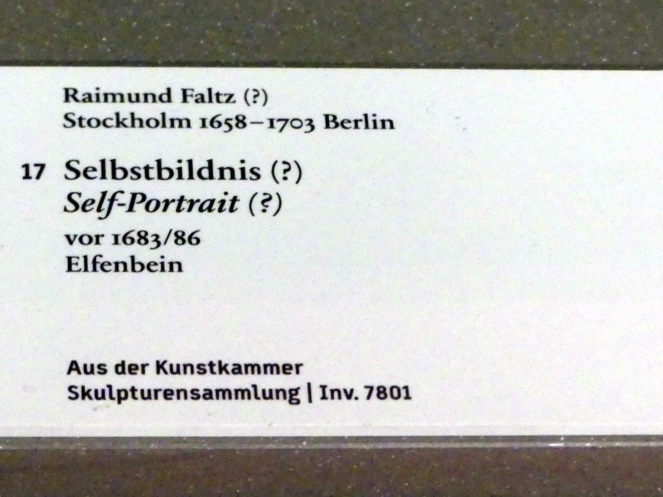 Raimund Faltz (1684–1702), Selbstbildnis (?), Berlin, Bode-Museum, Saal 225, vor 1683, Bild 2/2