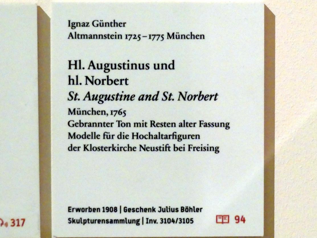 Ignaz Günther (1751–1775), Hl. Norbert, Neustift (Freising), ehem. Prämonstratenserklosterkirche, jetzt Pfarrkirche St. Peter und Paul, jetzt Berlin, Bode-Museum, Saal 254, 1765, Bild 2/2