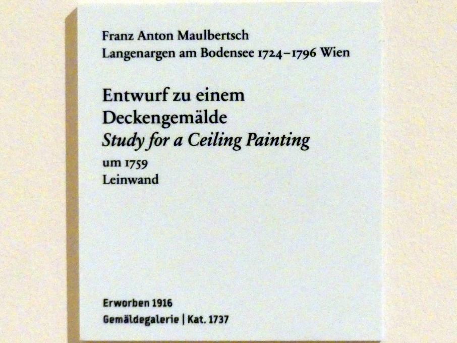 Franz Anton Maulbertsch (1749–1794), Entwurf zu einem Deckengemälde, Berlin, Bode-Museum, Saal 254, um 1759, Bild 2/2