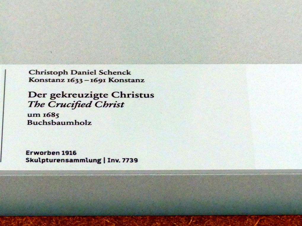 Christoph Daniel Schenck (1675–1685), Der gekreuzigte Christus, Berlin, Bode-Museum, Saal 255, um 1685, Bild 2/2