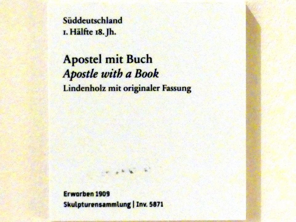 Apostel mit Buch, Berlin, Bode-Museum, Saal 256, 1. Hälfte 18. Jhd., Bild 3/3