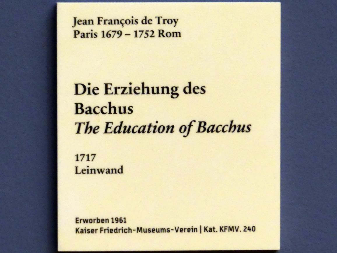 Jean François de Troy (1700–1745), Die Erziehung des Bacchus, Berlin, Bode-Museum, Saal 257, 1717, Bild 2/2
