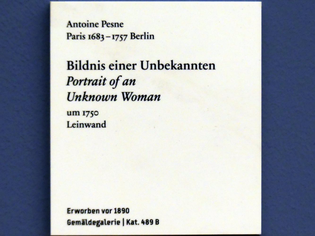 Antoine Pesne (1710–1755), Bildnis einer Unbekannten, Berlin, Bode-Museum, Saal 258, um 1750, Bild 2/2