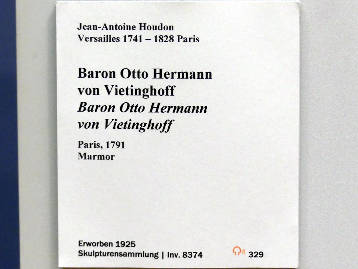 Jean-Antoine Houdon (1776–1806), Baron Otto Hermann von Vietinghoff, Berlin, Bode-Museum, Saal 258, 1791, Bild 3/3
