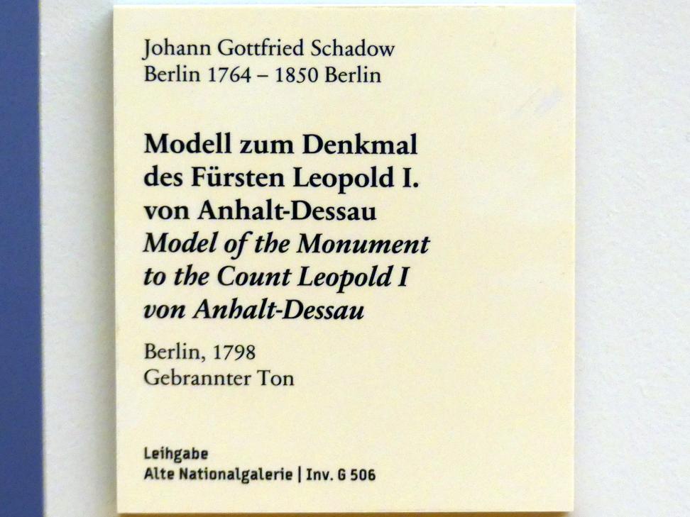 Johann Gottfried Schadow (1789–1826), Modell zum Denkmal des Fürsten Leopold I. von Anhalt-Dessau, Berlin, Lustgarten, jetzt Berlin, Bode-Museum, Saal 258, 1798, Bild 4/4