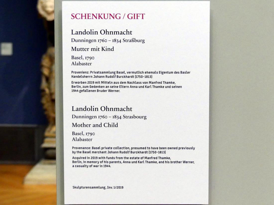 Landolin Ohmacht (1790–1805), Mutter mit Kind, Berlin, Bode-Museum, Saal 258, 1790, Bild 2/2