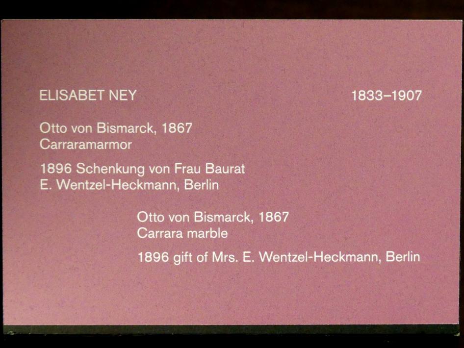 Elisabet Ney (1867), Otto von Bismarck, Berlin, Alte Nationalgalerie, Saal 303, Künstlerinnen der Nationalgalerie vor 1919, 1867, Bild 2/2