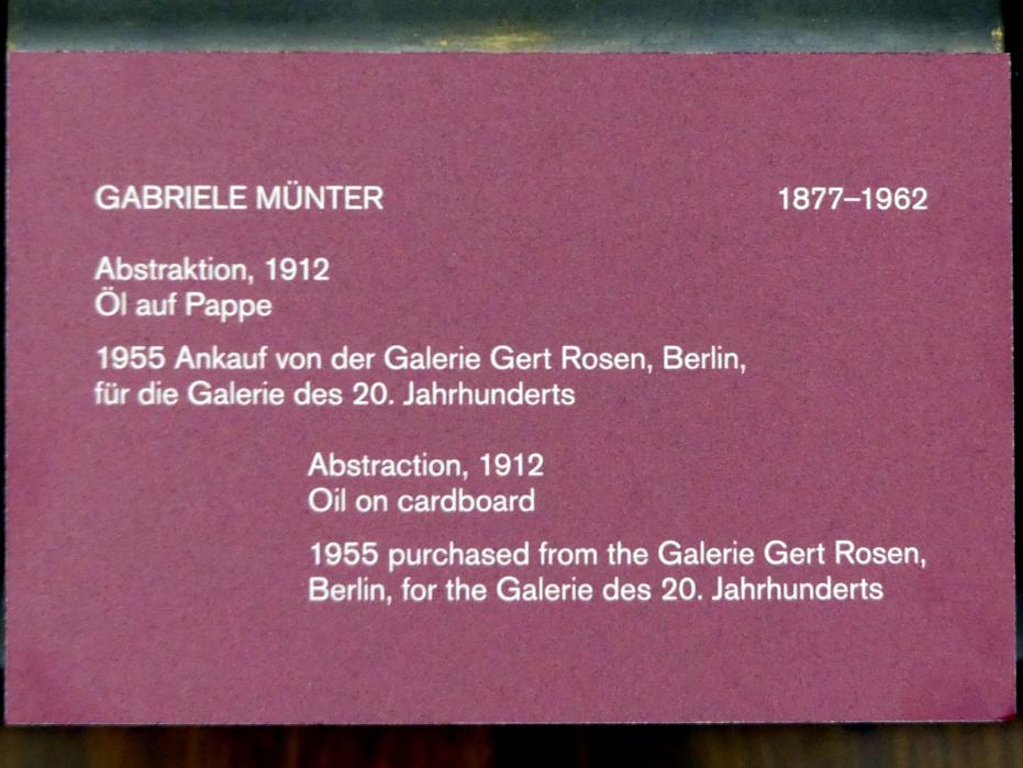 Gabriele Münter (1903–1954), Abstraktion, Berlin, Alte Nationalgalerie, Saal 304, Künstlerinnen der Nationalgalerie vor 1919, 1912, Bild 2/2