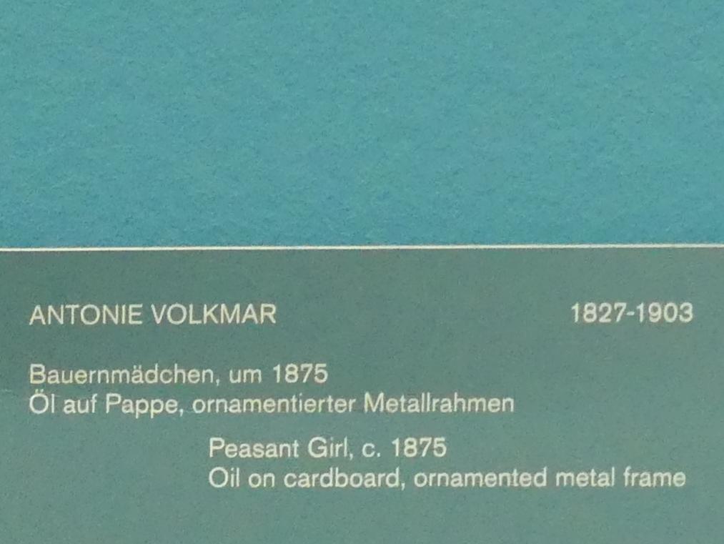 Antonie Volkmar (1868–1875), Bauernmädchen, Berlin, Alte Nationalgalerie, Saal 304, Künstlerinnen der Nationalgalerie vor 1919, um 1875, Bild 2/2