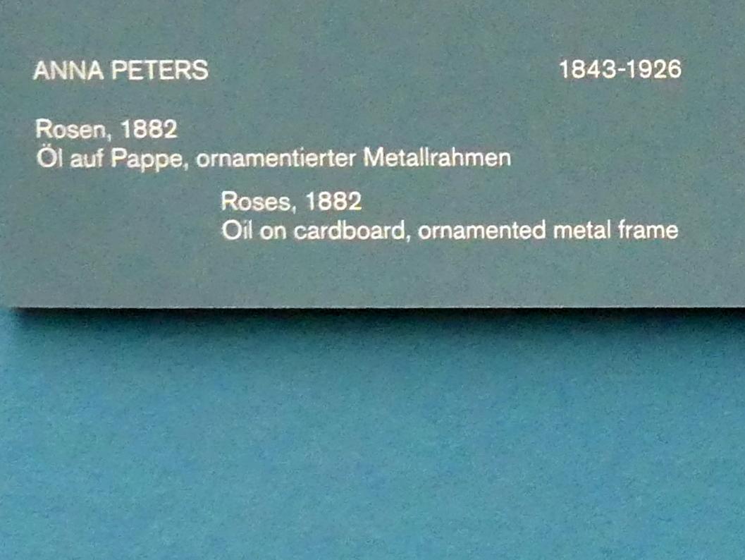Anna Peters (1876–1882), Rosen, Berlin, Alte Nationalgalerie, Saal 304, Künstlerinnen der Nationalgalerie vor 1919, 1882, Bild 2/2