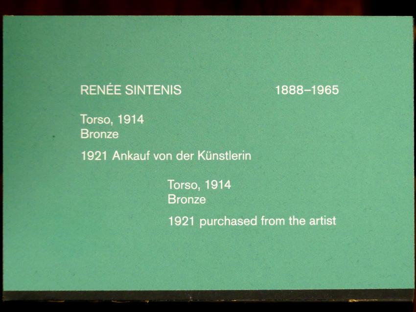 Renée Sintenis (1914–1931), Torso, Berlin, Alte Nationalgalerie, Saal 307, Künstlerinnen der Nationalgalerie vor 1919, 1914, Bild 2/2