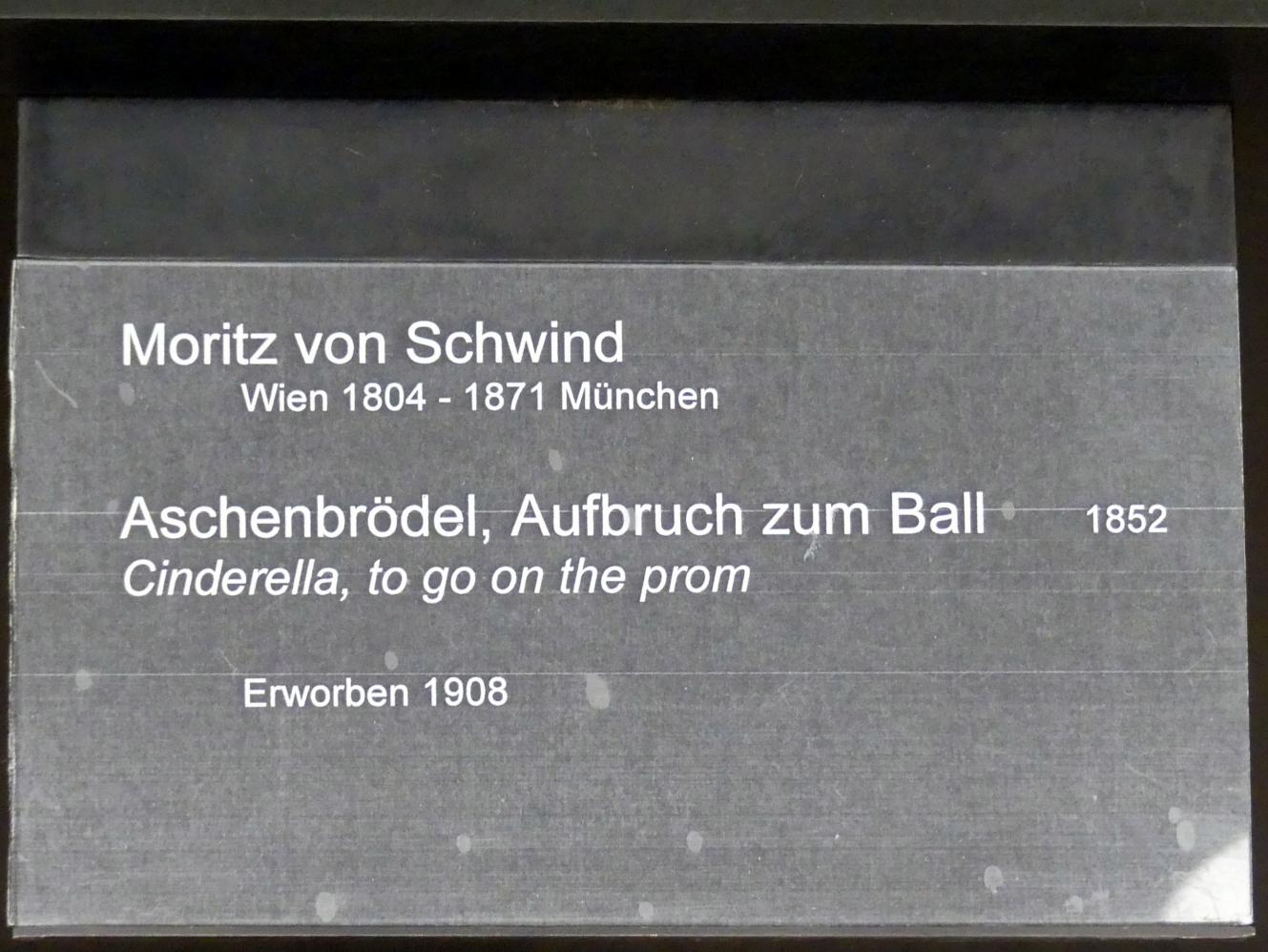 Moritz von Schwind (1836–1865), Aschenbrödel, Aufbruch zum Ball, Berlin, Alte Nationalgalerie, Saal 313, Romantik, Biedermeier, Düsseldorfer Schule, 1852, Bild 2/2