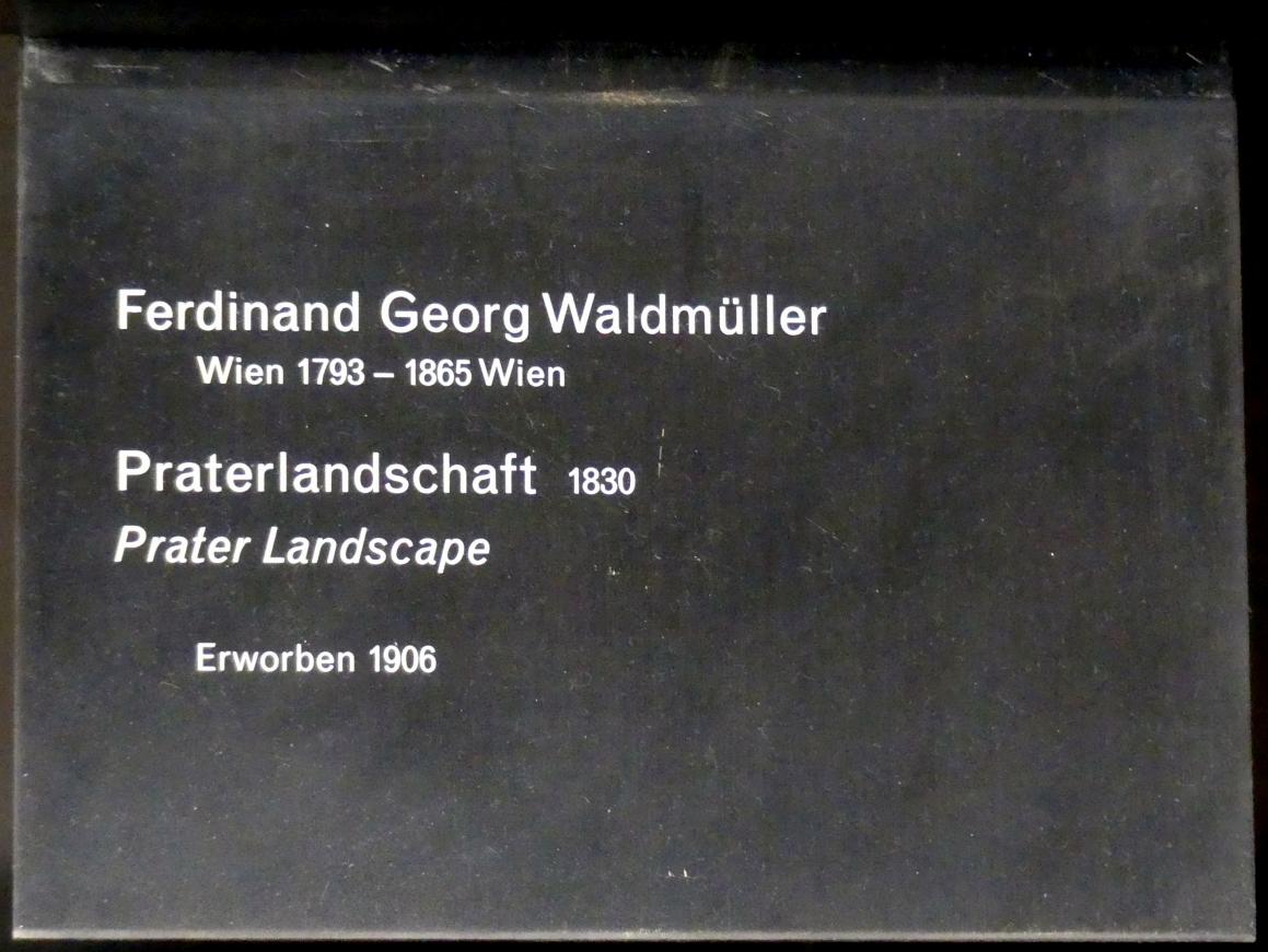 Ferdinand Georg Waldmüller (1819–1864), Praterlandschaft, Berlin, Alte Nationalgalerie, Saal 313, Romantik, Biedermeier, Düsseldorfer Schule, 1830, Bild 2/2