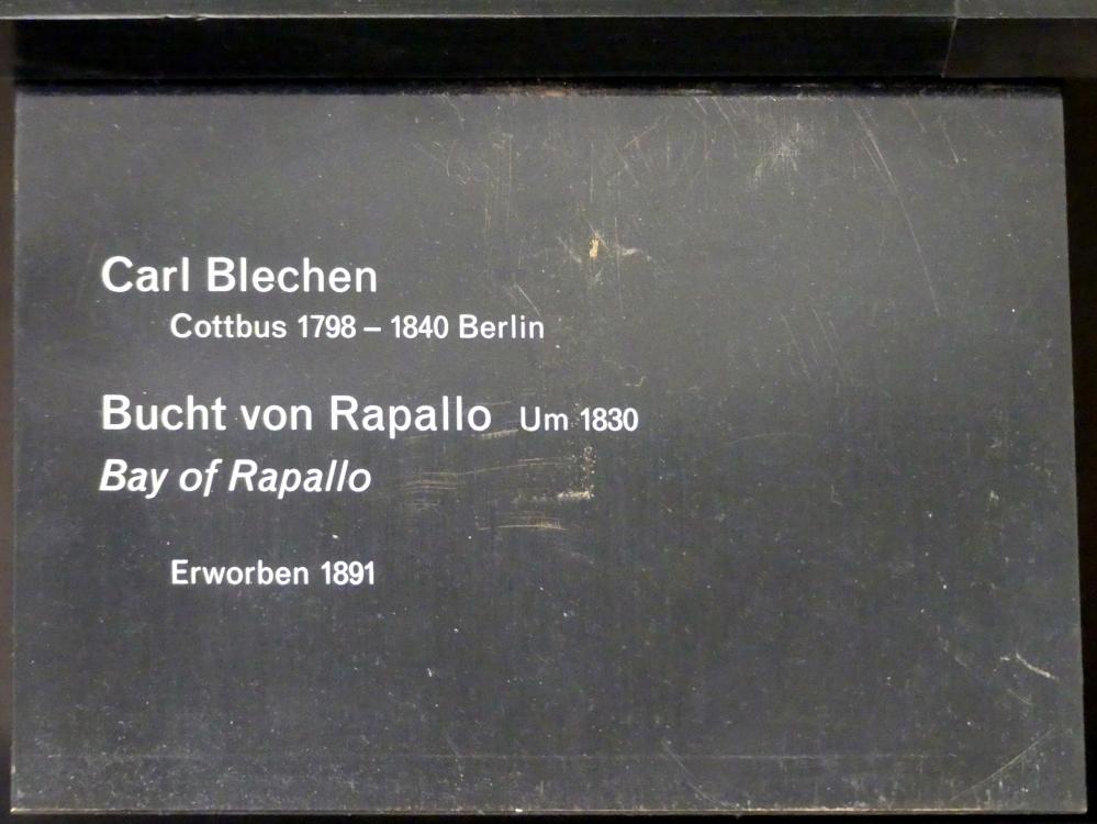 Carl Blechen (1822–1837), Bucht von Rapallo, Berlin, Alte Nationalgalerie, Saal 308, Romantik, Biedermeier, Düsseldorfer Schule, um 1830, Bild 2/2