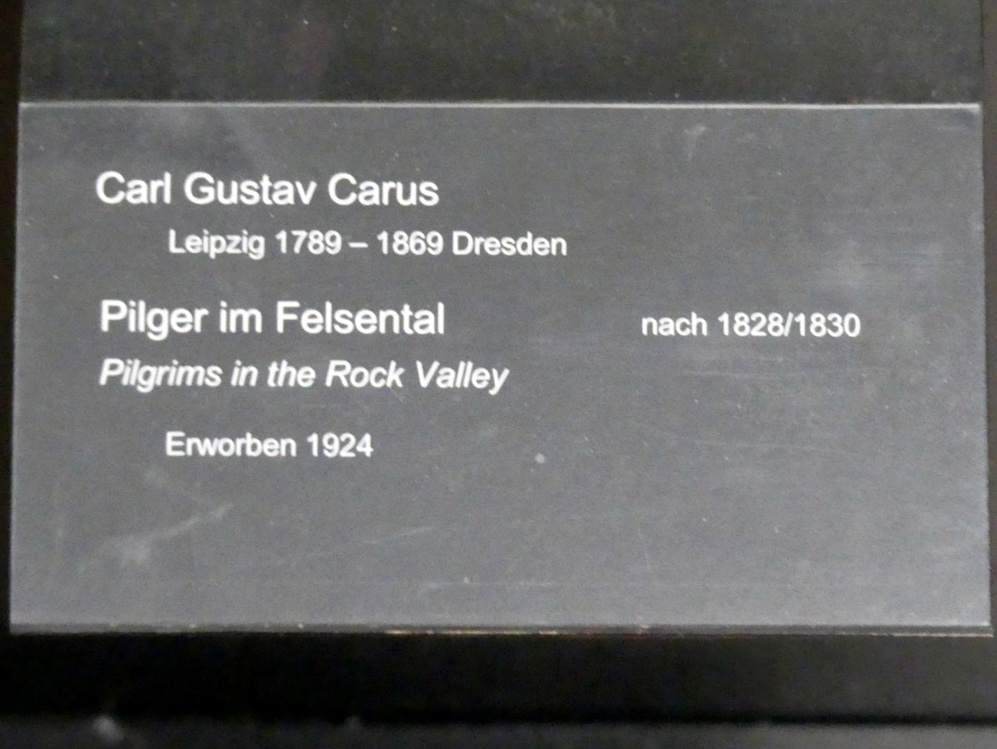 Carl Gustav Carus (1819–1845), Pilger im Felsental, Berlin, Alte Nationalgalerie, Saal 309, Romantik, Biedermeier, Düsseldorfer Schule, nach 1828, Bild 2/2