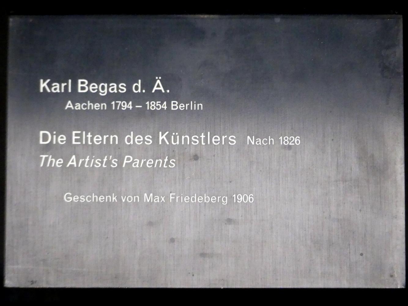 Carl Joseph Begas (1820–1848), Die Eltern des Künstlers, Berlin, Alte Nationalgalerie, Saal 311, Romantik, Biedermeier, Düsseldorfer Schule, nach 1826, Bild 2/2