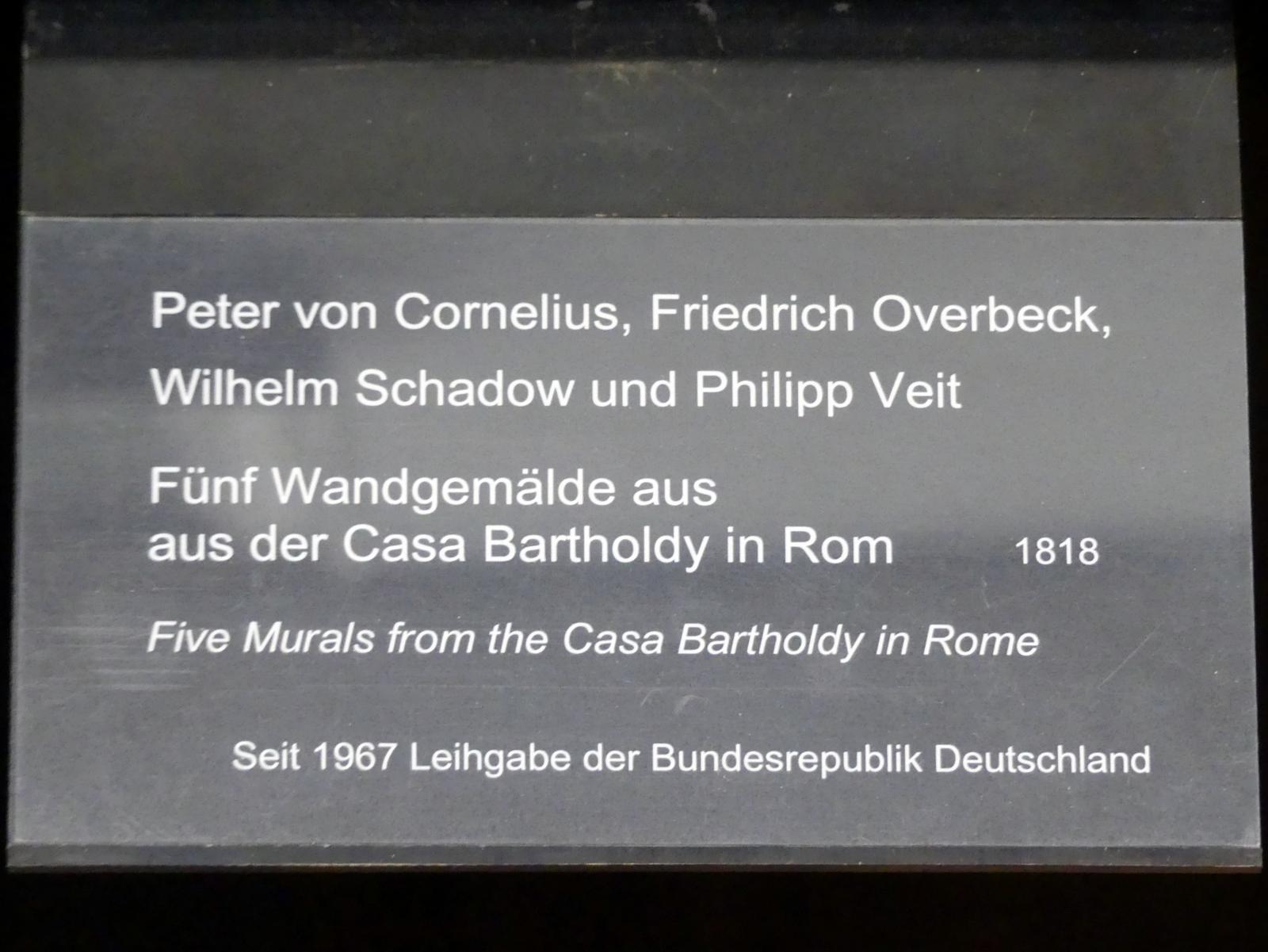 Philipp Veit (1816–1838), Wandgemälde aus der Casa Bartholdy in Rom, Rom, Palazzo Zuccari, jetzt Berlin, Alte Nationalgalerie, Saal 314, Nazarener, 1818, Bild 2/2