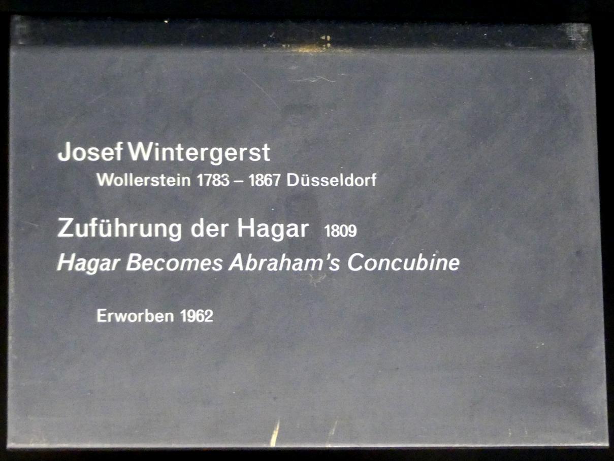 Josef Wintergerst (1809–1833), Zuführung der Hagar, Berlin, Alte Nationalgalerie, Saal 314, Nazarener, 1809, Bild 2/2