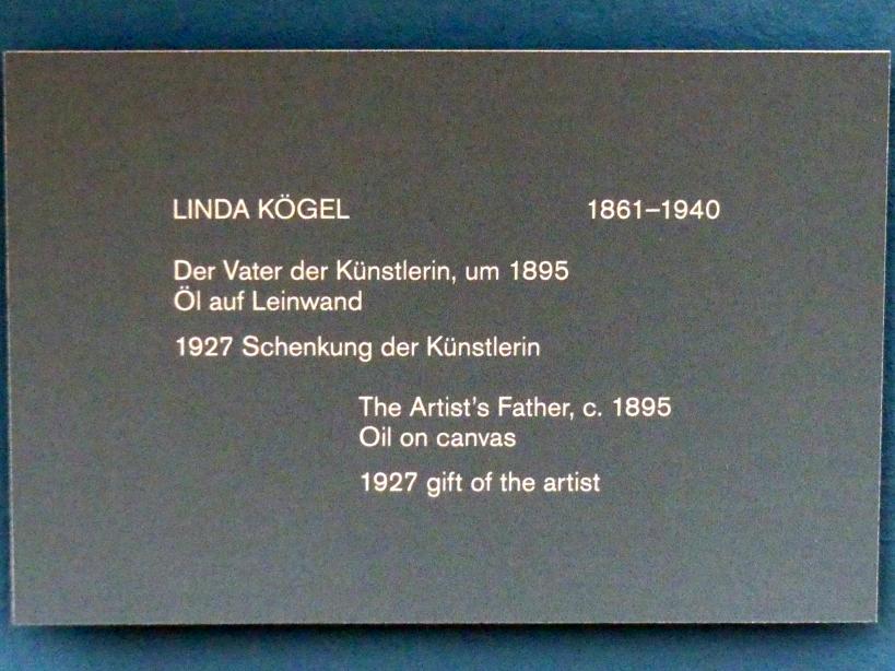 Linda Kögel (1895), Der Vater der Künstlerin, Berlin, Alte Nationalgalerie, Saal 305, Künstlerinnen der Nationalgalerie vor 1919, 1895, Bild 2/2