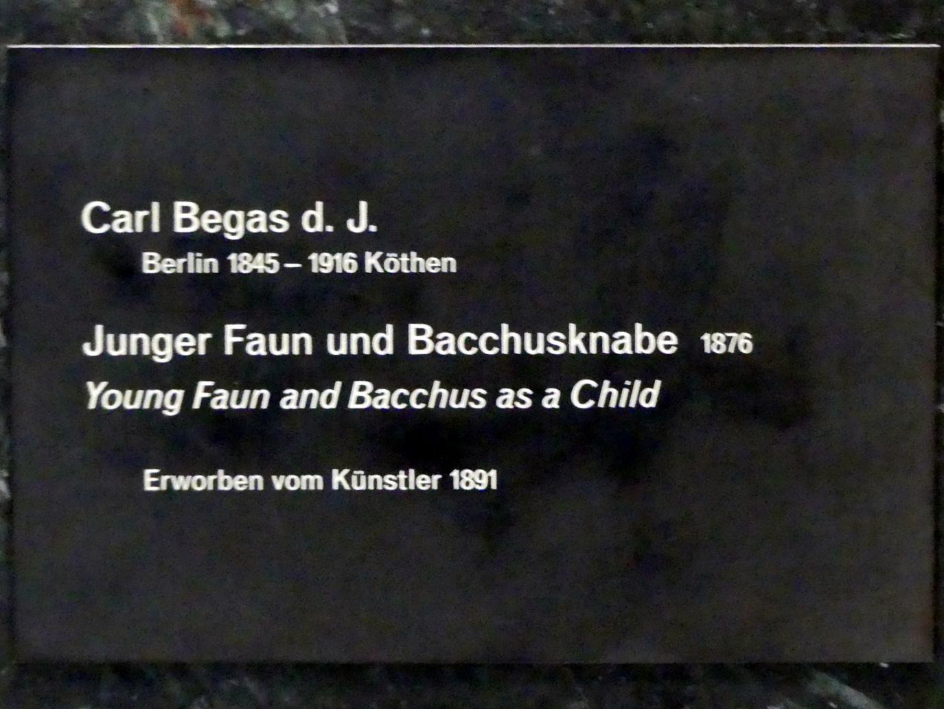Karl Begas (1876), Junger Faun und Bacchusknabe, Berlin, Alte Nationalgalerie, Saal 201, Skulpturen von Reinhold und Karl Begas, 1876, Bild 2/2