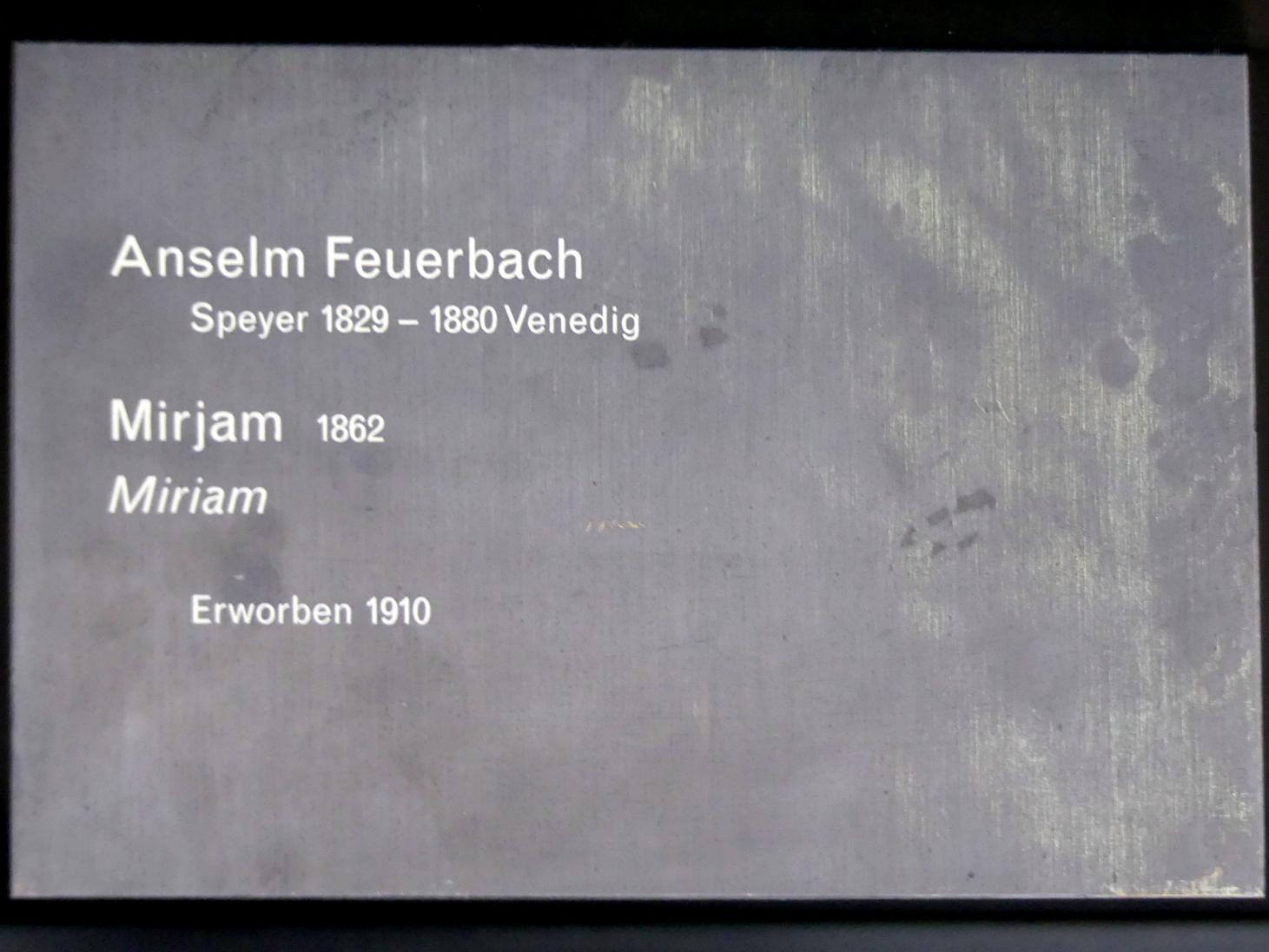 Anselm Feuerbach (1846–1878), Mirjam, Berlin, Alte Nationalgalerie, Saal 202, Deutschrömer, 1862, Bild 2/2