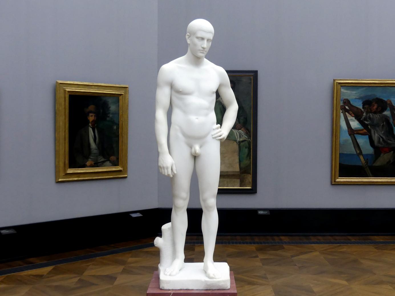 Adolf von Hildebrand (1871–1916), Stehender junger Mann, Berlin, Alte Nationalgalerie, Saal 202, Deutschrömer, 1881–1884, Bild 2/5