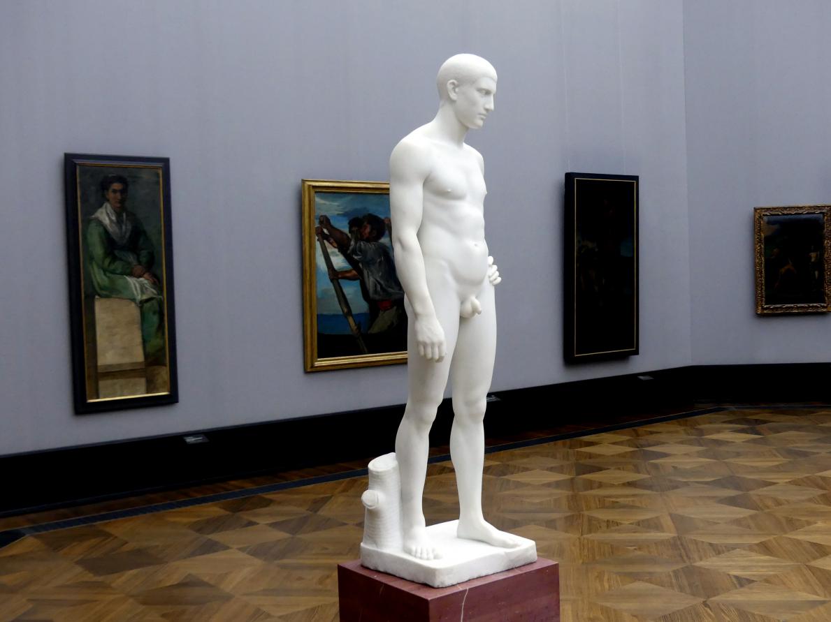 Adolf von Hildebrand (1871–1916), Stehender junger Mann, Berlin, Alte Nationalgalerie, Saal 202, Deutschrömer, 1881–1884, Bild 3/5