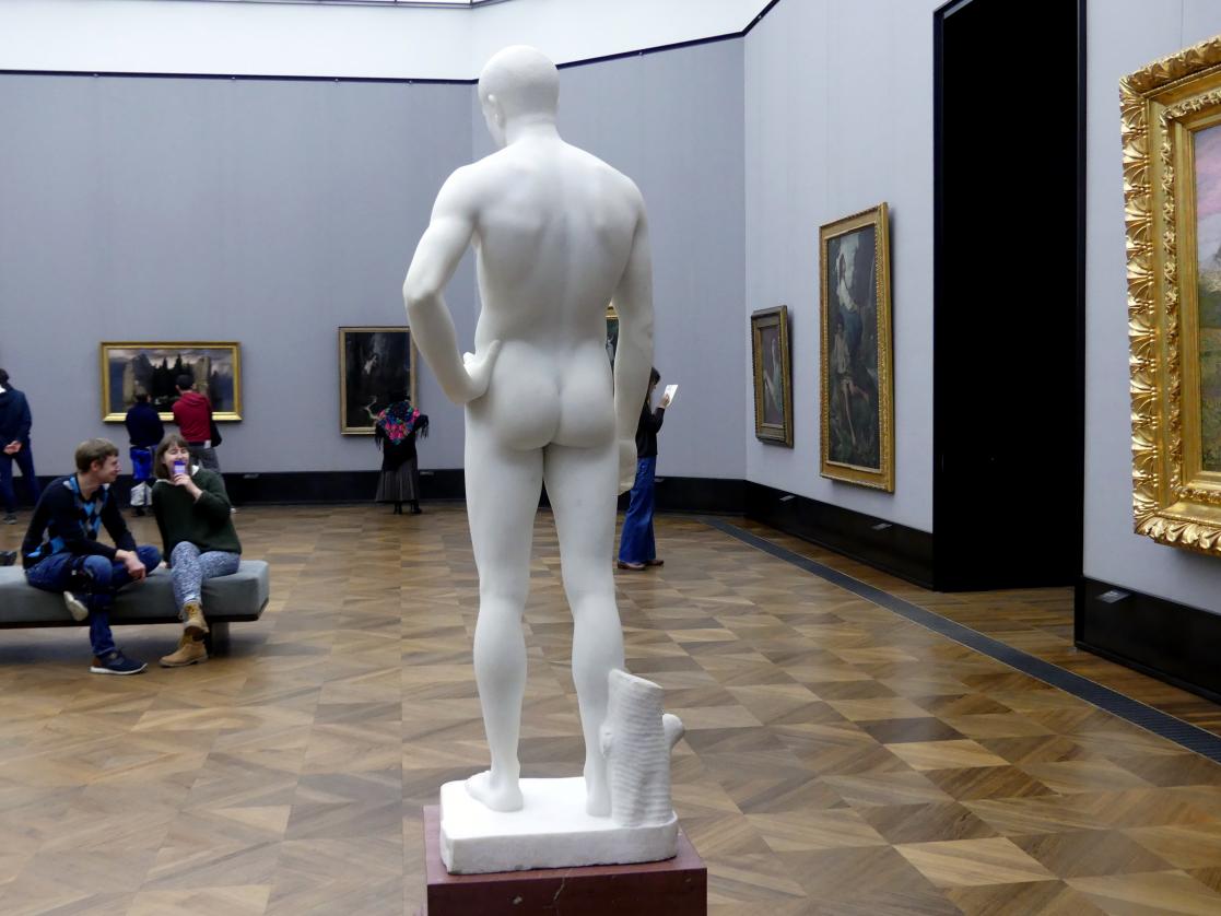 Adolf von Hildebrand (1871–1916), Stehender junger Mann, Berlin, Alte Nationalgalerie, Saal 202, Deutschrömer, 1881–1884, Bild 4/5