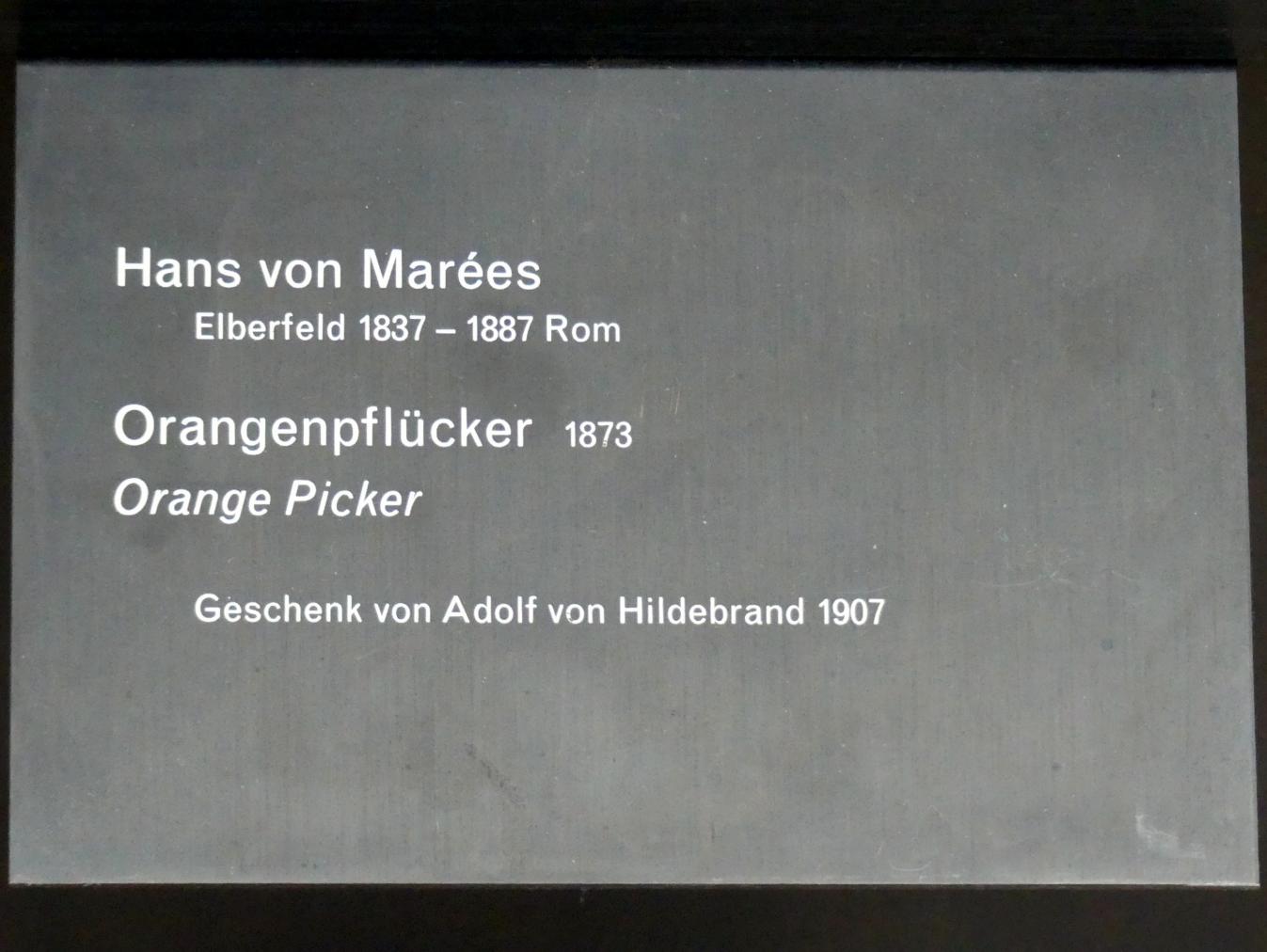 Hans von Marées (1861–1886), Orangenpflücker, Berlin, Alte Nationalgalerie, Saal 202, Deutschrömer, 1873, Bild 2/2