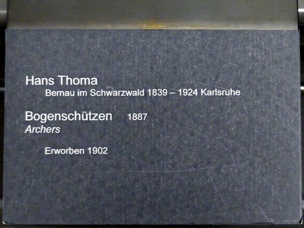 Hans Thoma (1860–1912), Bogenschützen, Berlin, Alte Nationalgalerie, Saal 209, Realismus in Deutschland, 1887, Bild 2/2