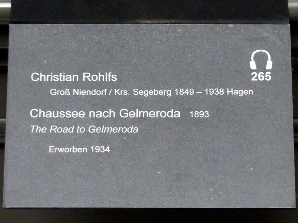 Christian Rohlfs (1874–1930), Chaussee nach Gelmeroda, Berlin, Alte Nationalgalerie, Saal 211, Realismus in Deutschland, 1893, Bild 2/2