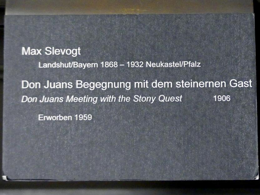 Max Slevogt (1886–1931), Don Juans Begegnung mit dem steinernen Gast, Berlin, Alte Nationalgalerie, Saal 212, Realismus in Deutschland, 1906, Bild 2/2