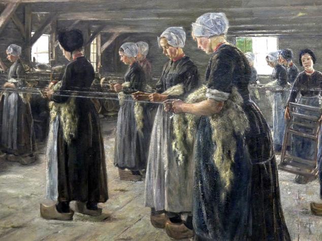 Max Liebermann (1872–1929), Flachsscheuer in Laren, Berlin, Alte Nationalgalerie, Saal 213, Max Liebermann, 1887, Bild 2/3