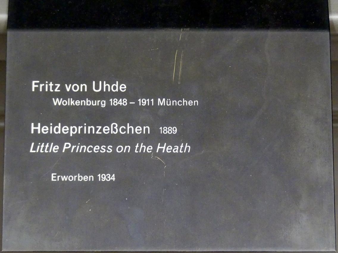 Fritz von Uhde (1882–1910), Heideprinzeßchen, Berlin, Alte Nationalgalerie, Saal 215, Historienmalerei, 1889, Bild 2/2