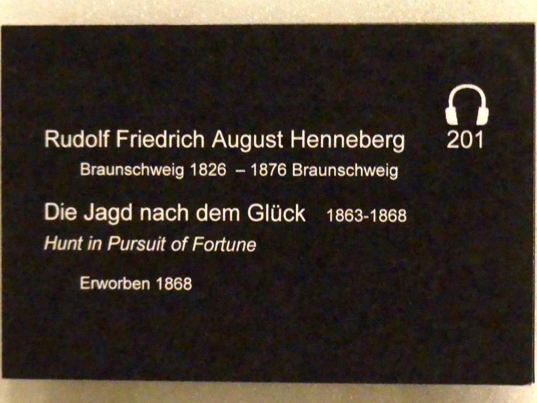 Rudolf Henneberg (1865), Die Jagd nach dem Glück, Berlin, Alte Nationalgalerie, Treppenhaus, 1863–1868, Bild 2/2