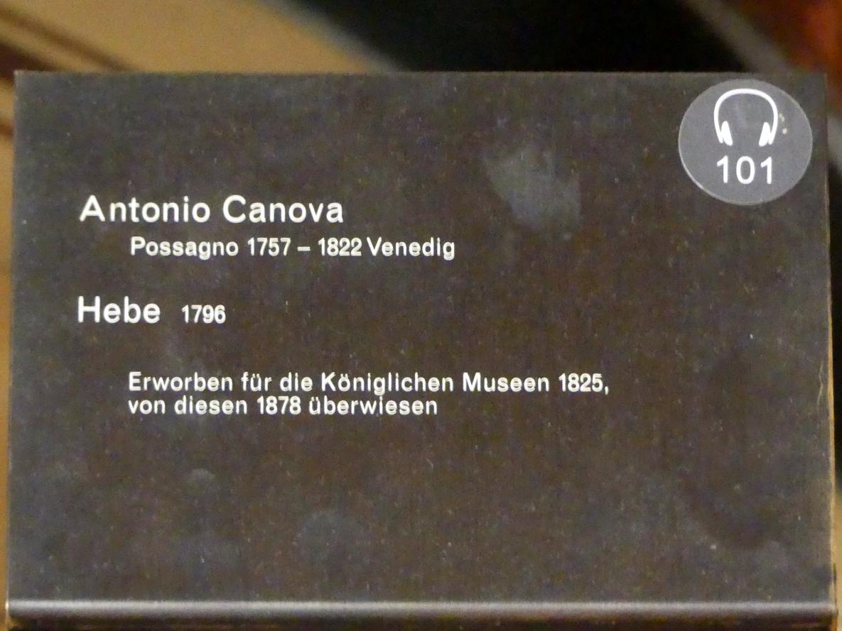 Antonio Canova (1794–1816), Hebe, Berlin, Alte Nationalgalerie, Saal 101, Klassizistische Skulpturen, 1796, Bild 3/4