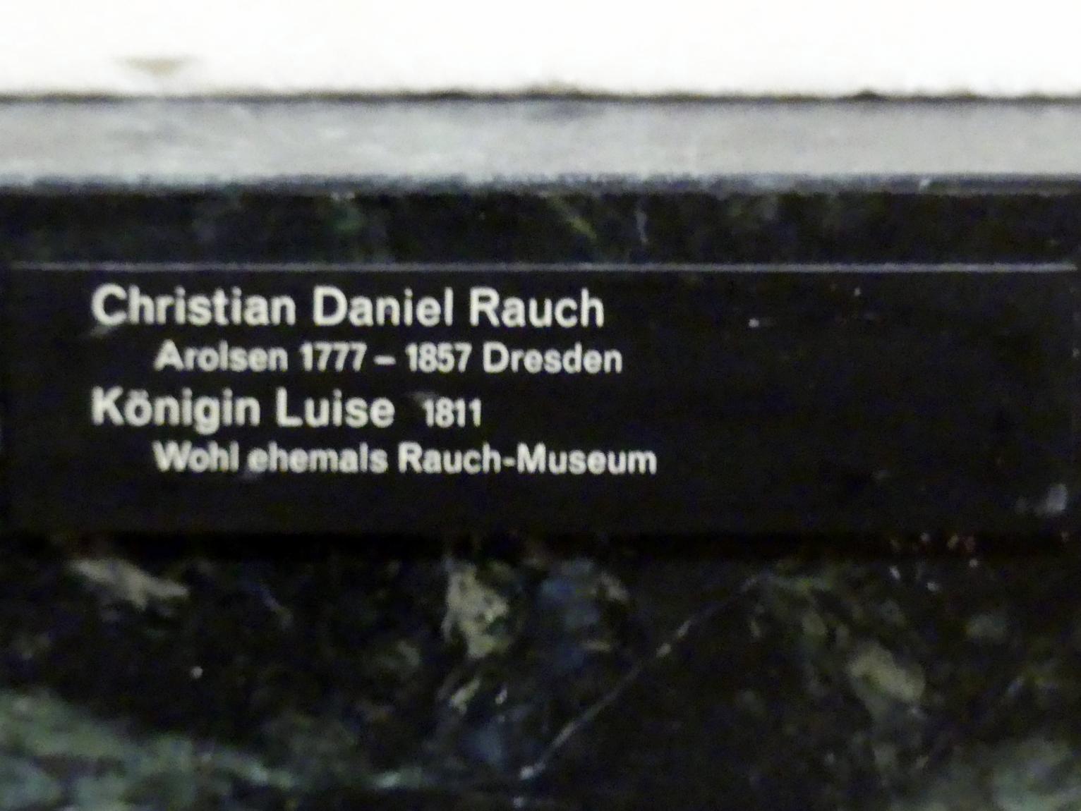 Christian Daniel Rauch (1811–1856), Königin Luise, Berlin, Alte Nationalgalerie, Saal 101, Klassizistische Skulpturen, 1811, Bild 2/2